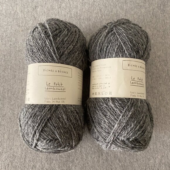 NWT Biches & Buches Le Petit Lambswool Colour Medium Grey Lot of 2 - Picture 6 of 8